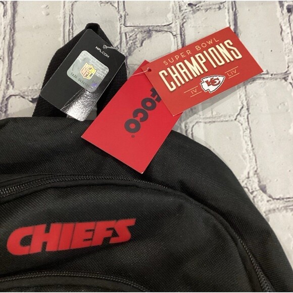 FOCO Backpack Color Black Kansas City Chiefs Super Bowl Champions IV and LIV - Picture 3 of 6